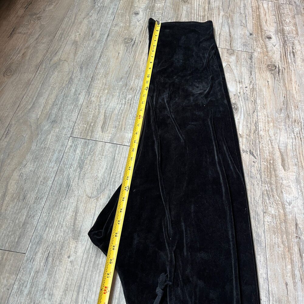 Juicy Couture OG Big Bling Velour Track Pants Black Large Velvet Fuzzy Soft Boot - Picture 6 of 7